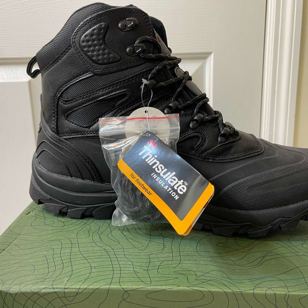 Black Tactical Boots with Ankle Support and Waterproof Design